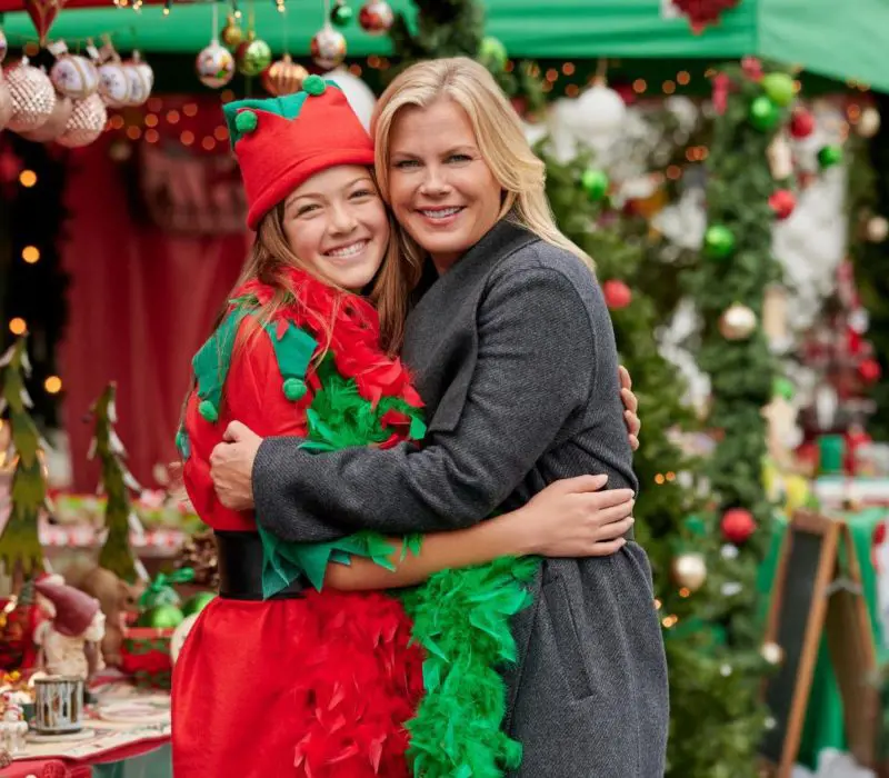Maesa Nicholson and Alison Sweeney in movie A Magical Christmas Village 