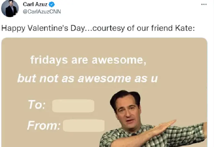 Carl Azuz Wishing Valentine's Day Through His Twitter Handle